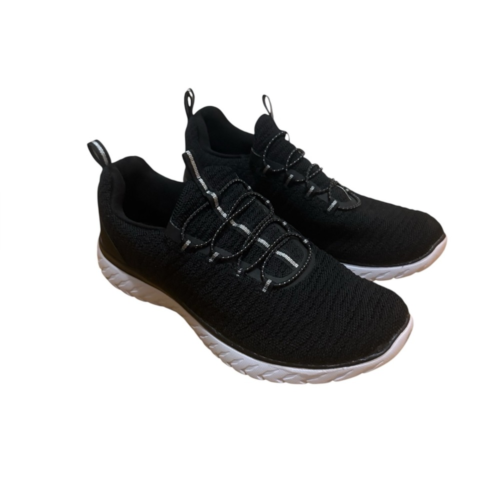 Black Athletic Works Women’s Bungee Slip On Sneakers (Size 8.5)